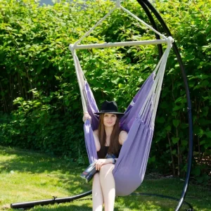 AMANKA XXL Hängesessel 185x130cm Hängestuhl 2 Personen Hängesitz Bis 150kg Baumwolle Hängematte 360° Swifel 13