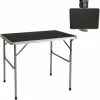 AMANKA Campingtisch Aluminium Klapptisch 60x80x70cm Stahlrahmen MDF-Tischplatte Dunkelgrau Praktisches Kofferformat 17
