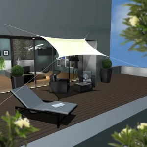 AMANKA UV Sonnensegel 3×4 HDPE Rechteckig Sonnenschutz Überdachung Garten Balkon Beige 9