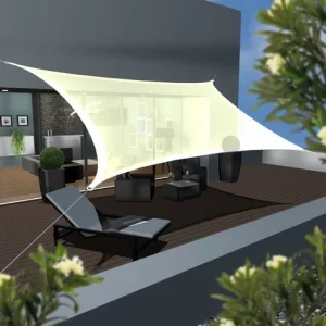 AMANKA UV Sonnensegel 4×6 HDPE Rechteckig Sonnenschutz Überdachung Garten Balkon Beige 9