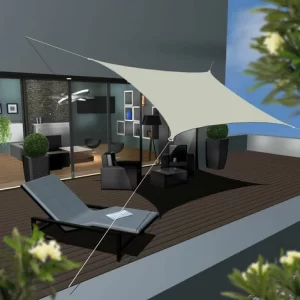 AMANKA UPF50+ UV Sonnensegel 3×4 Polyester Rechteck Wasserabweisend Garten Balkon Beige 9