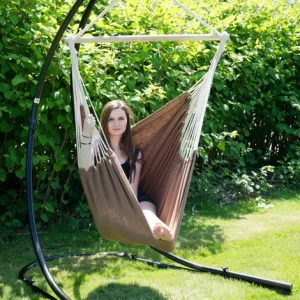 AMANKA XXL Hängesessel 185x130cm Hängestuhl 2 Personen Hängesitz Bis 150kg Baumwolle Hängematte 360° Swifel 11