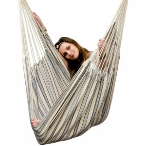 AMANKA XXL Hängesessel 185x130cm Hängestuhl 2 Personen Hängesitz Bis 150kg Baumwolle Hängematte 360° Swifel 9