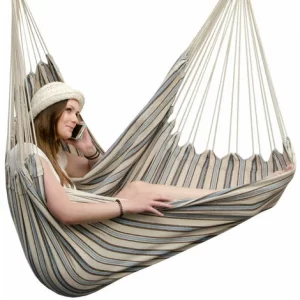 AMANKA XXL Hängesessel 185x130cm Hängestuhl 2 Personen Hängesitz Bis 150kg Baumwolle Hängematte 360° Swifel 11